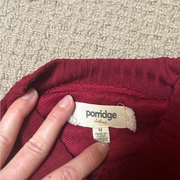 Anthropologie ‘Porridge’ sherpa burgundy sweater - Picture 3 of 3